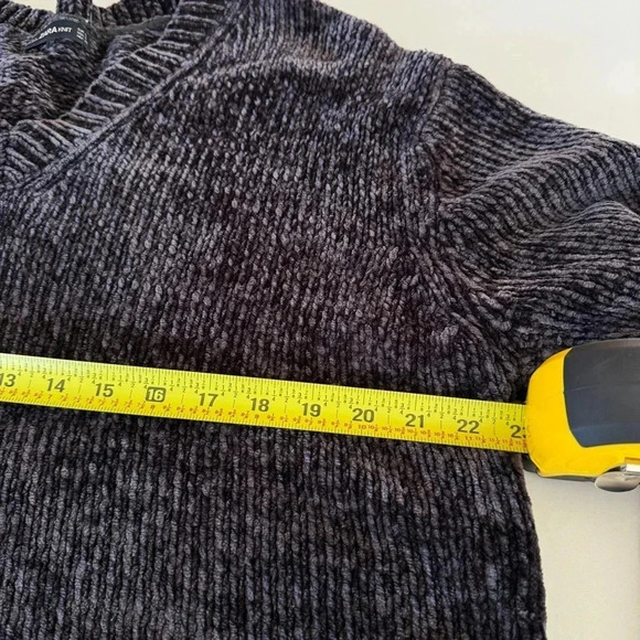 Zara Knit Charcoal Oversized Chenille Sweater Small S casual comfy loungewear - Picture 7 of 8